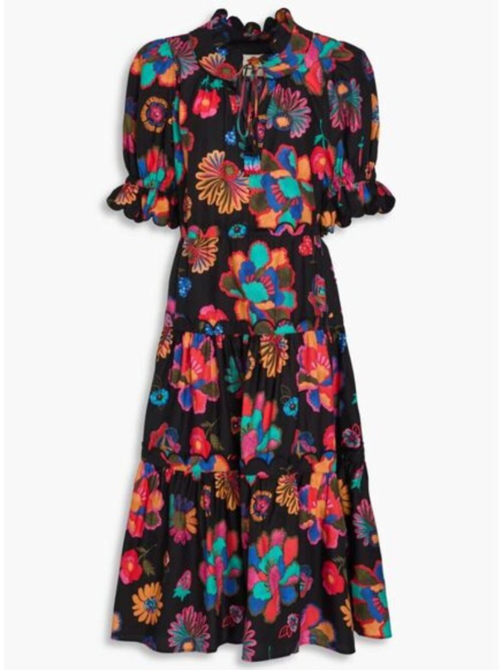 Farm Rio Lily's Garden Multicolor Floral Midi Dress Large NWOT
